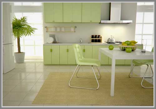 dapur warna hijau