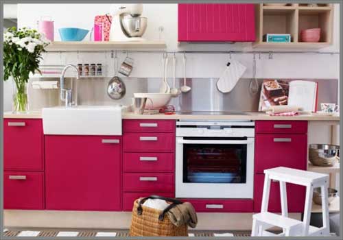 dapur warna pink